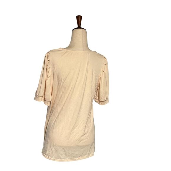 Chic Cream Puff Sleeve Peach Blouse - Picture 6 of 8